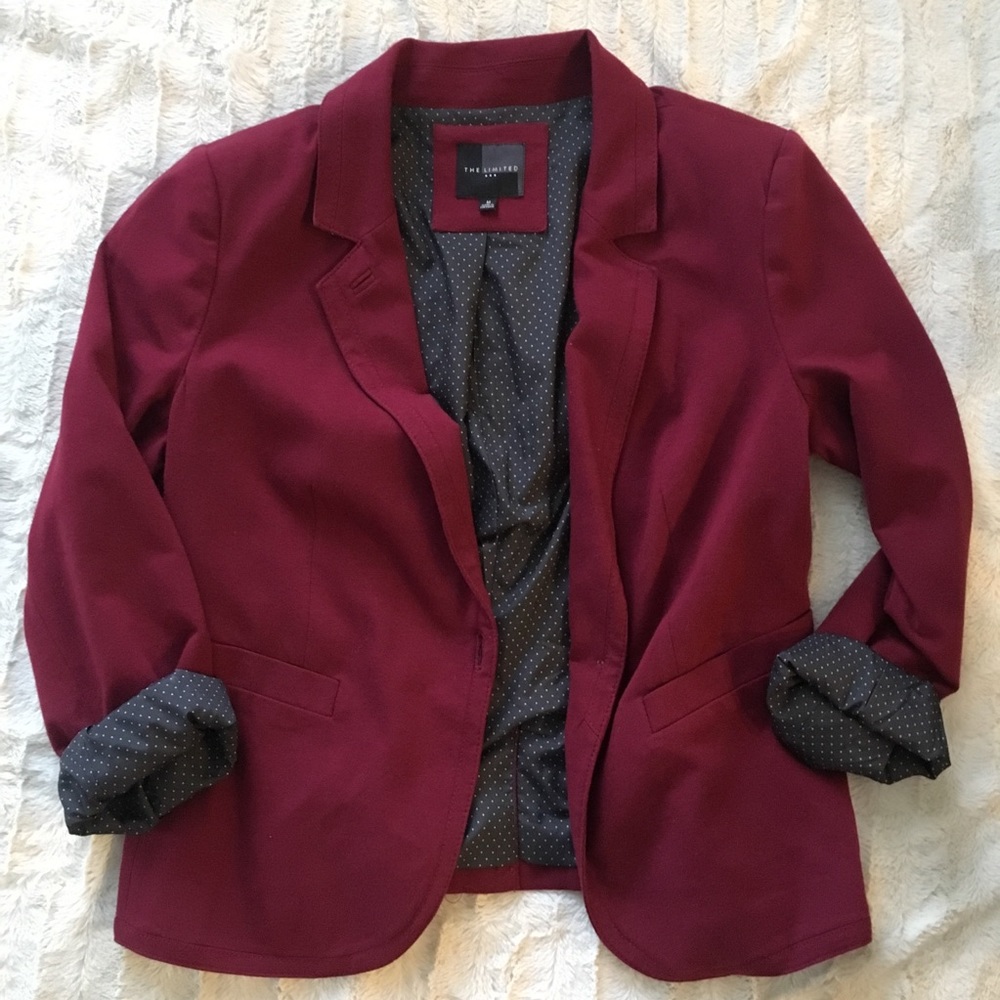 The Limited Burgundy Blazer